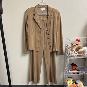 Fashion Bug Beige Blazer and Pants Ensemble